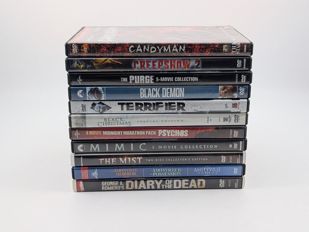 Lot of 11 Horror Zombie Monster DVDs - Purge, Mimic, Amityville, Psycho and MORE